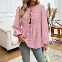 Women's Blouse Long Sleeve Blouses Casual Simple Style Stripe sku image 7