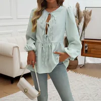 Women's Blouse Long Sleeve Blouses Casual Simple Style Stripe main image 4
