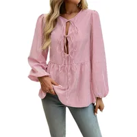 Women's Blouse Long Sleeve Blouses Casual Simple Style Stripe main image 5