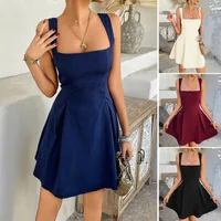 Women's Strap Dress Elegant Simple Style Strap Backless Sleeveless Solid Color Above Knee Holiday Party main image 1