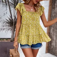 Women's Vest Sleeveless Blouses Casual Vacation Ditsy Floral main image 3