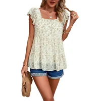Women's Vest Sleeveless Blouses Casual Vacation Ditsy Floral main image 2