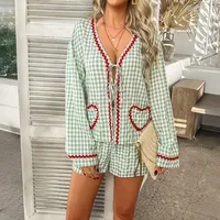 Holiday Daily Women's Casual Simple Style Streetwear Plaid Woven Polyester Viscose Fiber Shorts Co-ord Set Shorts Sets main image 5