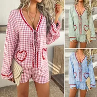 Holiday Daily Women's Casual Simple Style Streetwear Plaid Woven Polyester Viscose Fiber Shorts Co-ord Set Shorts Sets main image 1
