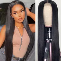 Unisex Elegant Casual Holiday Street High Temperature Wire Centre Parting Long Straight Hair Wigs main image 3