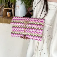 Women's Small Braid Butterfly Streetwear Weave Square Magnetic Buckle Envelope Bag main image 2