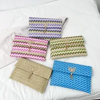 Women's Small Braid Butterfly Streetwear Weave Square Magnetic Buckle Envelope Bag main image 1