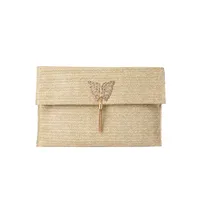 Women's Small Braid Butterfly Streetwear Weave Square Magnetic Buckle Envelope Bag sku image 2