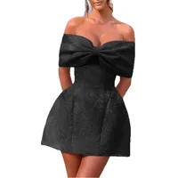 Women's Sheath Dress Elegant Boat Neck Short Sleeve Flower Above Knee Holiday Party main image 5