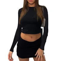 Daily Women's Sexy Solid Color Spandex Polyester Skirt Co-ord Set Shorts Sets main image 2