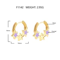 1 Pair Sweet Star Enamel Plating Copper Earrings main image 2