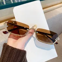 Basic Simple Style Solid Color Pc Square Half Frame Glasses main image 2
