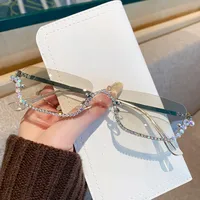 Basic Simple Style Solid Color Pc Square Half Frame Glasses main image 4