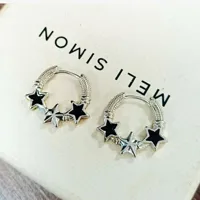 1 Pair Sweet Star Enamel Plating Copper Earrings sku image 8