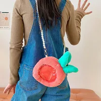 Kid'S Plush Fruit Cute Round Zipper Shoulder Bag main image 5