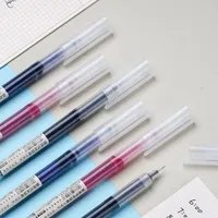 Large Capacity Straight-Liquid Quick-Drying Ballpoint Pen Wholesale Red Black Blue Student Gel Pen Signature Pen Custom Printing Lettering main image 1