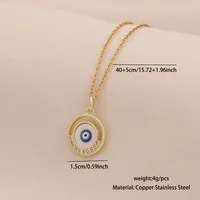 Casual Modern Style Cool Style Devil's Eye 304 Stainless Steel Copper 18K Gold Plated Valentine'S Day New Year Birthday Women's Pendant Necklace sku image 3