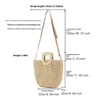 Women's Medium Paper Solid Color Vacation Weave Square String Straw Bag main image 2