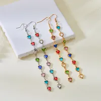 1 Pair Glam Luxurious Queen Heart Shape Artificial Crystal Copper Drop Earrings main image 1
