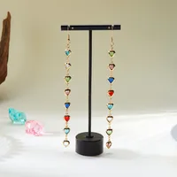 1 Pair Glam Luxurious Queen Heart Shape Artificial Crystal Copper Drop Earrings main image 3