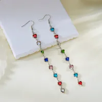 1 Pair Glam Luxurious Queen Heart Shape Artificial Crystal Copper Drop Earrings main image 7