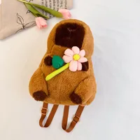 Women's Girl'S Plush Capybara Cute Oval Zipper Functional Backpack main image 3