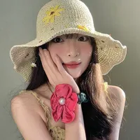 Women's Elegant Basic Simple Style Daisy Curved Eaves Straw Hat main image 2