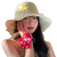 Women's Elegant Basic Simple Style Daisy Curved Eaves Straw Hat main image 6