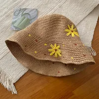 Women's Elegant Basic Simple Style Daisy Curved Eaves Straw Hat sku image 3