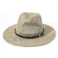 Unisex Hawaiian Tropical Classic Style Geometric Flat Eaves Straw Hat main image 3