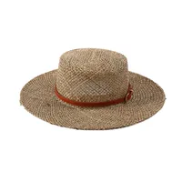 Unisex Hawaiian Tropical Classic Style Geometric Flat Eaves Straw Hat main image 5