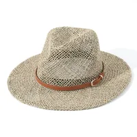 Unisex Hawaiian Tropical Classic Style Geometric Flat Eaves Straw Hat sku image 1