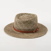Unisex Hawaiian Tropical Classic Style Geometric Flat Eaves Straw Hat sku image 4