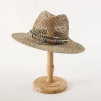 Unisex Hawaiian Tropical Classic Style Geometric Flat Eaves Straw Hat sku image 6