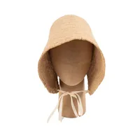 Unisex Classic Style Solid Color Ear Warap Straw Hat main image 1
