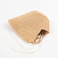 Unisex Classic Style Solid Color Ear Warap Straw Hat main image 4