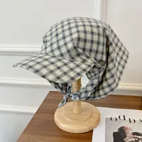 Women's IG Style Modern Style Plaid Curved Eaves Baseball Cap sku image 2