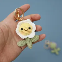 1 Piece Cute Pastoral Flower Yarn Women's Bag Pendant Keychain main image 2