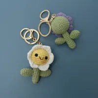 1 Piece Cute Pastoral Flower Yarn Women's Bag Pendant Keychain main image 4