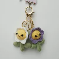 1 Piece Cute Pastoral Flower Yarn Women's Bag Pendant Keychain main image 3