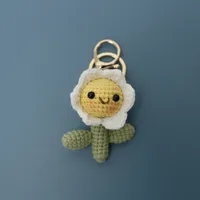 1 Piece Cute Pastoral Flower Yarn Women's Bag Pendant Keychain sku image 1