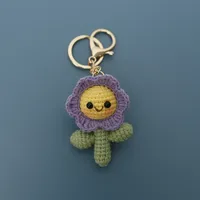1 Piece Cute Pastoral Flower Yarn Women's Bag Pendant Keychain sku image 2