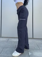 Women's Casual Daily Streetwear Solid Color Full Length Zipper Cargo Pants sku image 8