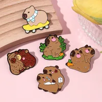 Cute Capybara Zinc Alloy Stoving Varnish Unisex Brooches main image 4