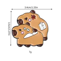 Cute Capybara Zinc Alloy Stoving Varnish Unisex Brooches sku image 6
