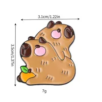 Cute Capybara Zinc Alloy Stoving Varnish Unisex Brooches sku image 10