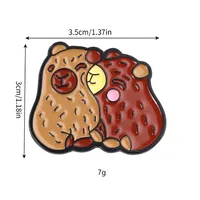 Cute Capybara Zinc Alloy Stoving Varnish Unisex Brooches sku image 3