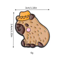 Cute Capybara Zinc Alloy Stoving Varnish Unisex Brooches sku image 4