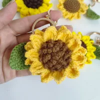 1 Piece Pastoral Sunflower Yarn Knitting Bag Pendant Keychain sku image 3