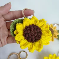 1 Piece Pastoral Sunflower Yarn Knitting Bag Pendant Keychain sku image 4